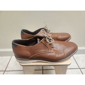 Mens Victor‎ Konig Brown Perforated Oxford Dress Shoes Lace Up